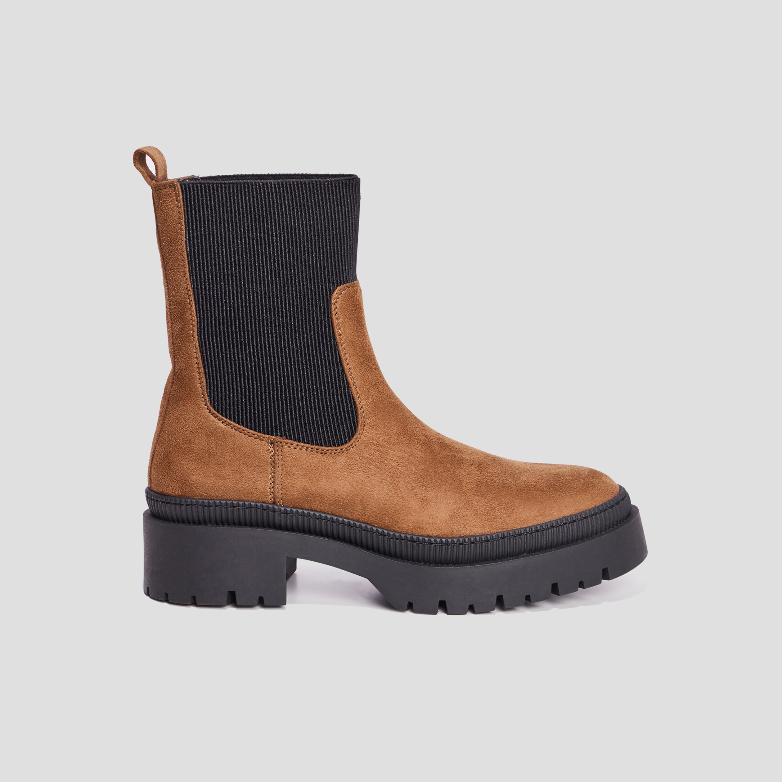 Bottines ranger avec élastiques marron femme | La Halle