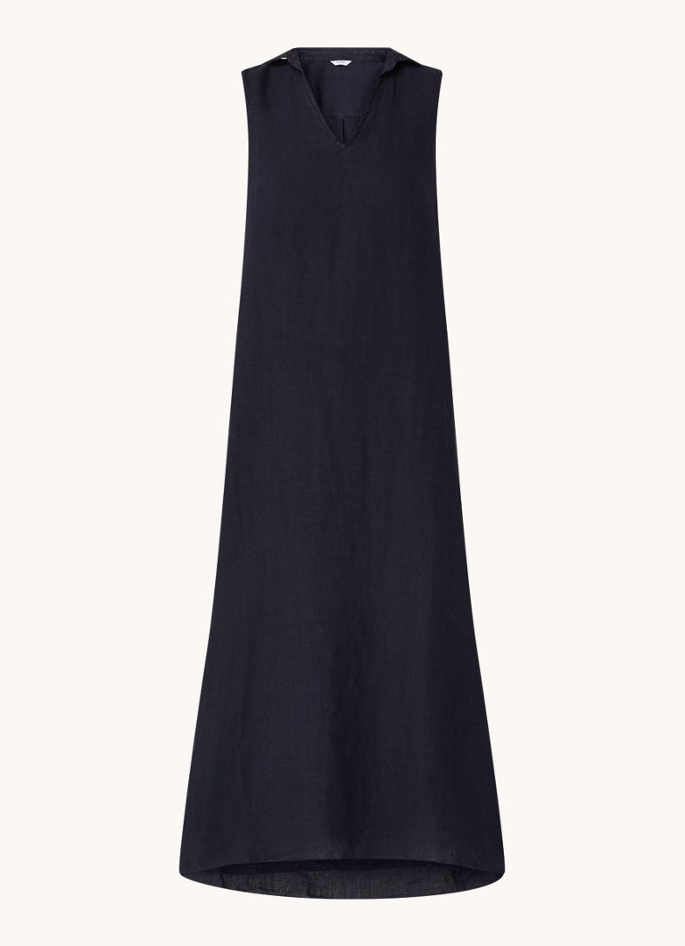Penn & Ink lanena midi tunika haljina s V-izrezom