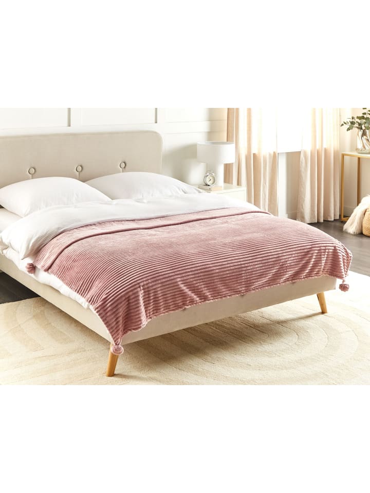 Beliani Kuscheldecke KAWERI in Rosa - (W) 150 x (H) 0.5 x (L) 200 cm günstig kaufen onesize