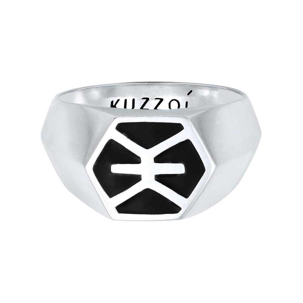 KUZZOI KUZZOI Bague avec émail raffiné en 925/1000 argent massif Bague