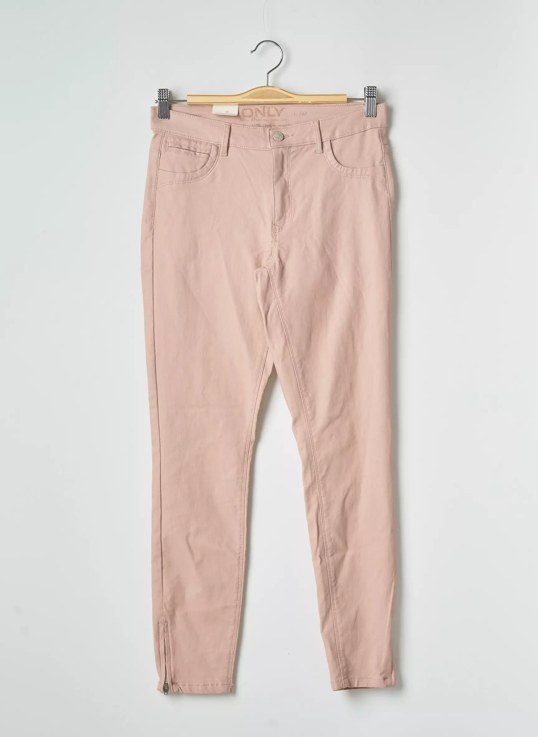 Only Pantalons Slim Femme couleur rose
