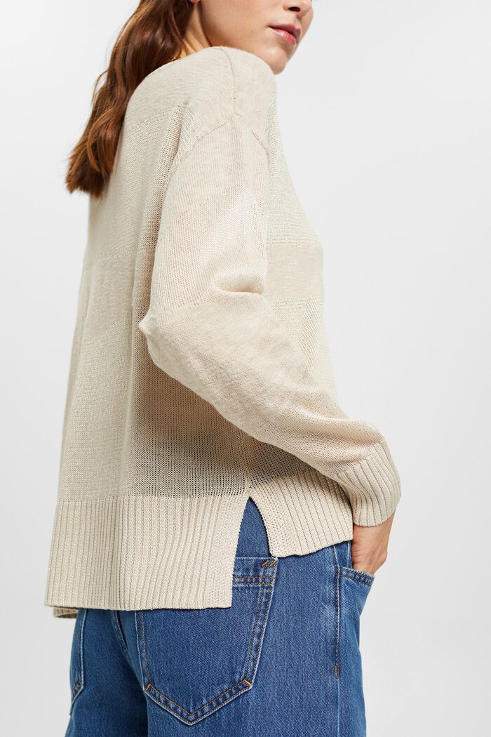 Slub Pullover mit Blockmuster