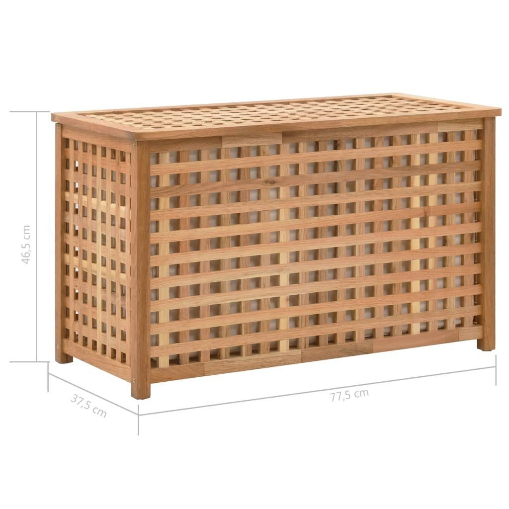 vidaXL Wäschekorb Wäschetruhe 77,5×37,5×46,5 cm Walnuss Massivholz (1 St)