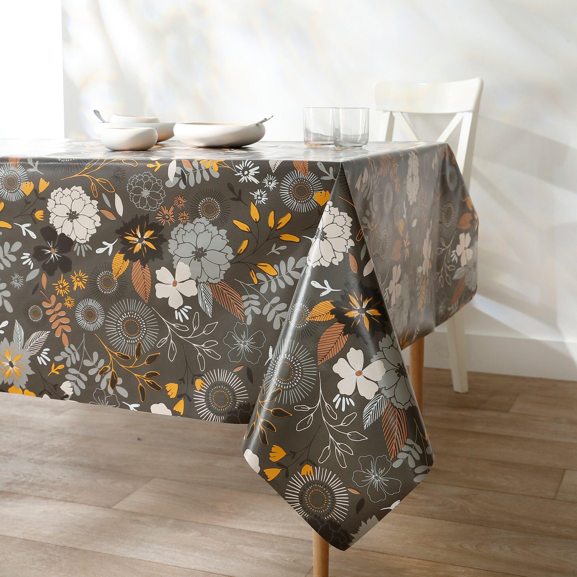 Nappe toile cirée imprimée végétal