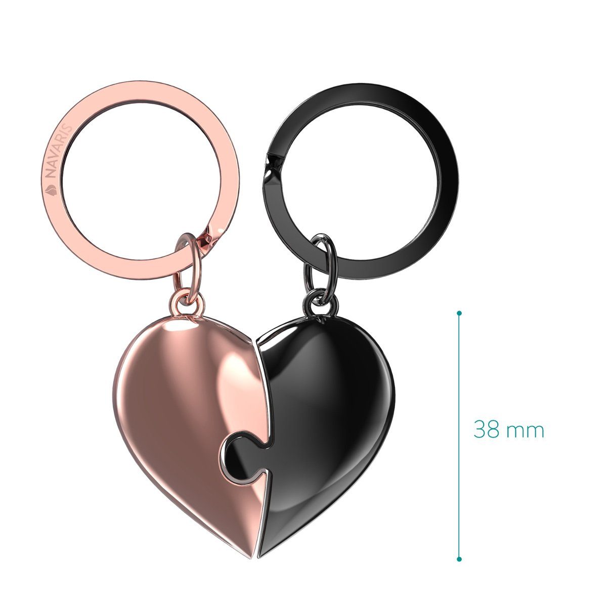 Navaris Schlüsselanhänger Liebespuzzle - Anhänger mit Zinklegierung - Keychain Handtasche