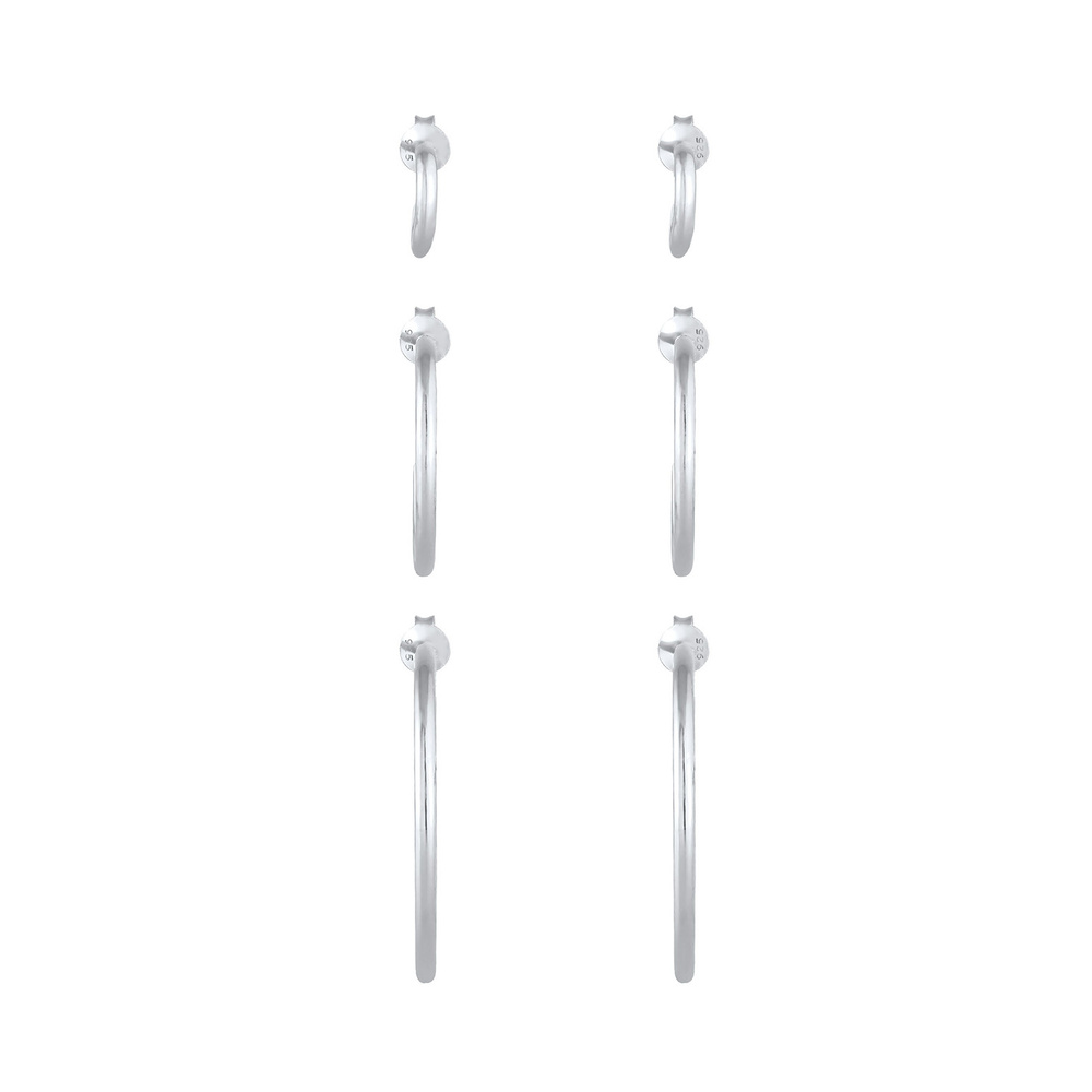 Elli Elli Boucles d'Oreilles Trio de boucles d'oreilles créoles pour femmes Blogueur d Boucles d'oreilles
