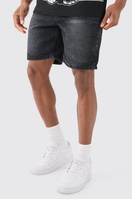 Slim-Fit Jeansshorts in Grau