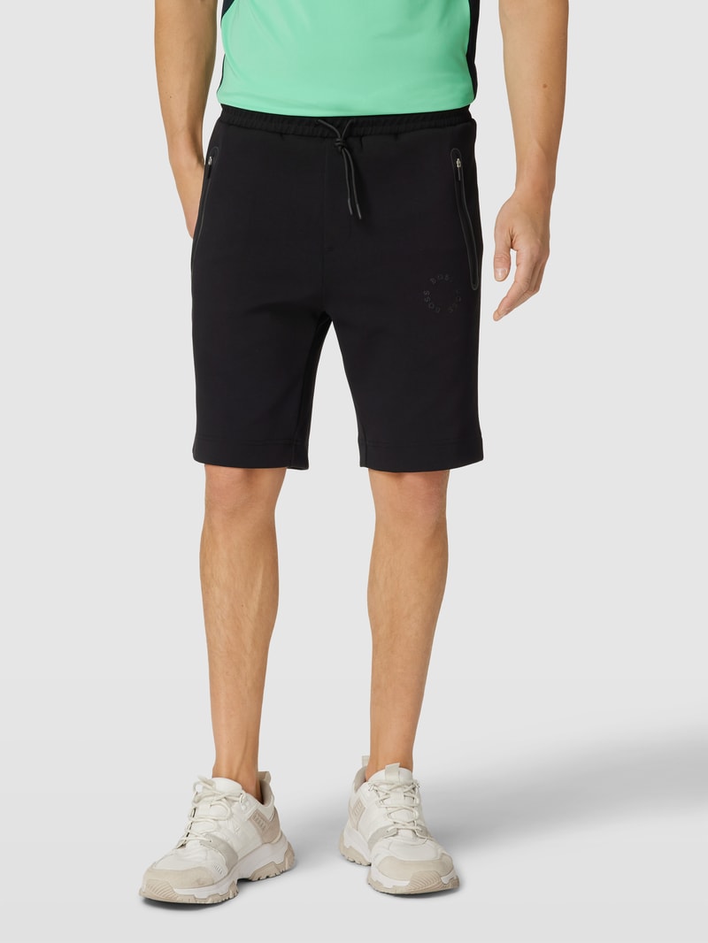 Shorts mit Label-Details Modell 'Headlo' in schwarz