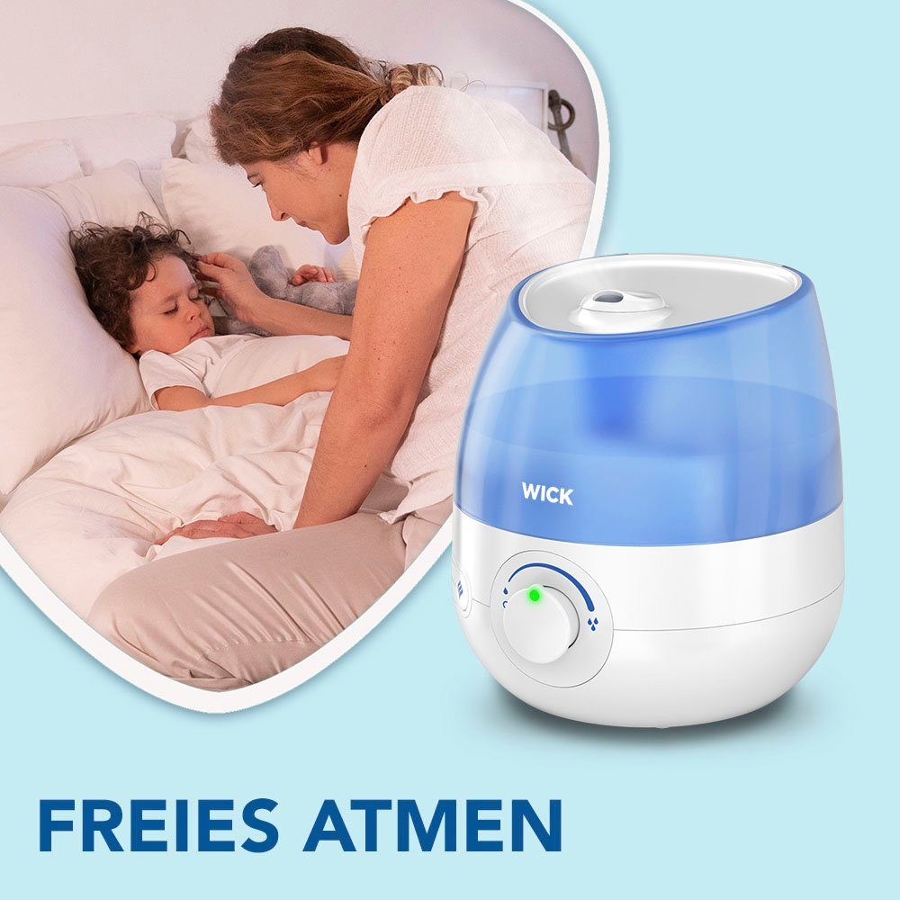 WICK Luftbefeuchter Mini Kaltluft Ultraschall-Luftbefeuchter - WUL525, 1,8 l Wassertank, mit neuer Reinigungsfunktion