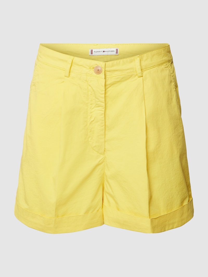 Shorts mit fixierten Beinumschlägen in gelb