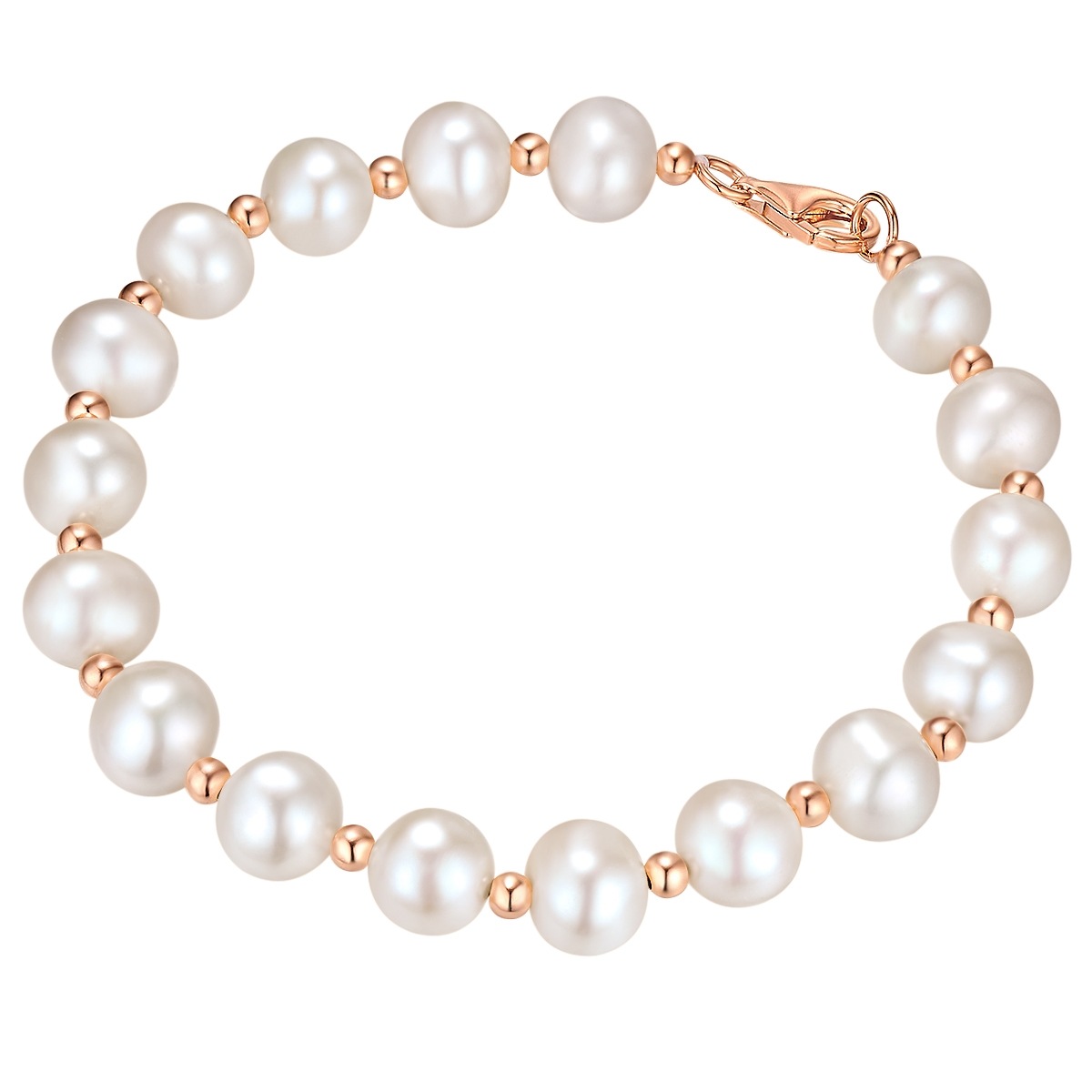 Perlen-Armband Sterling Silber Süßwasser-Zuchtperle in Roségold