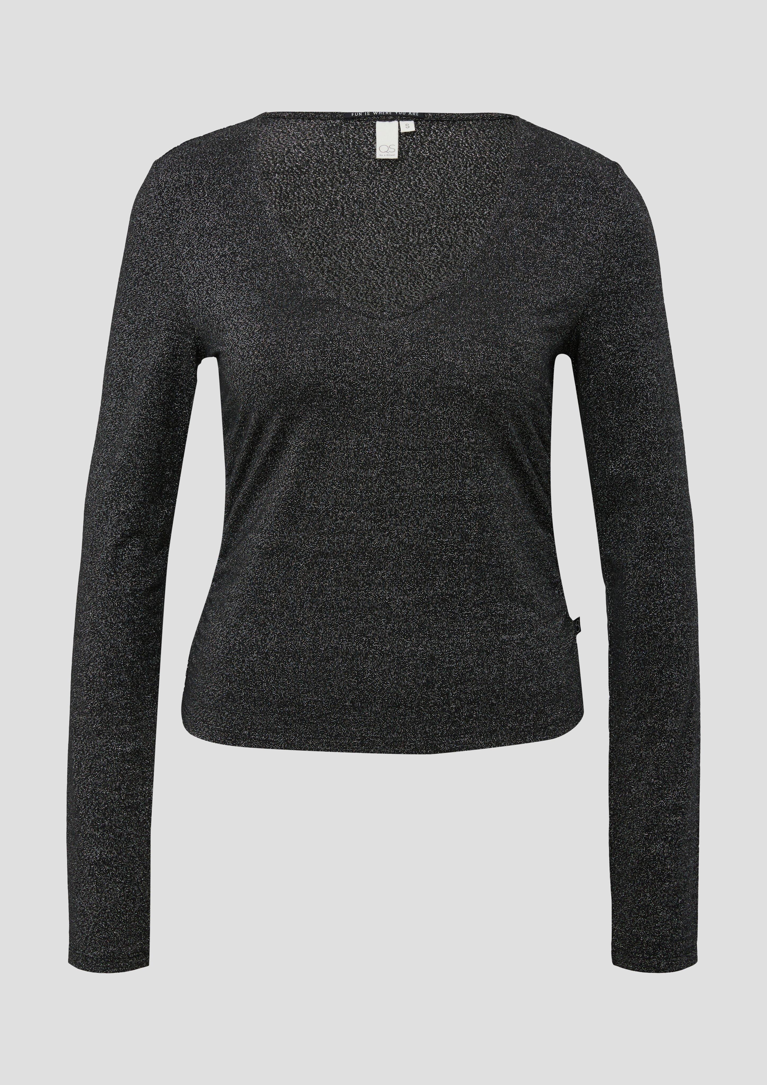 Glitzer-Shirt mit Raffungen  2138330-9999