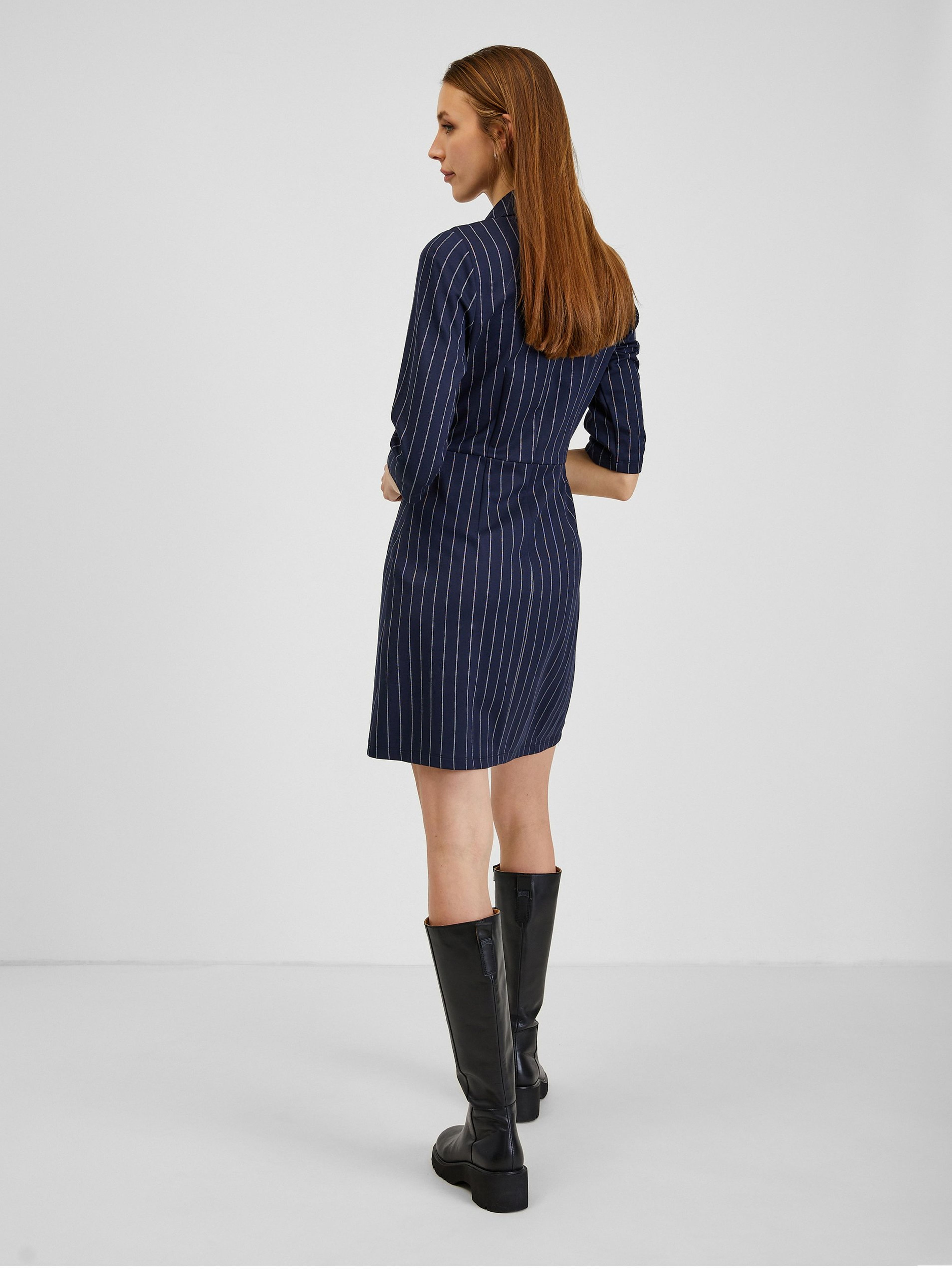 Dunkelblau gestreiftes Damenkleid ORSAY