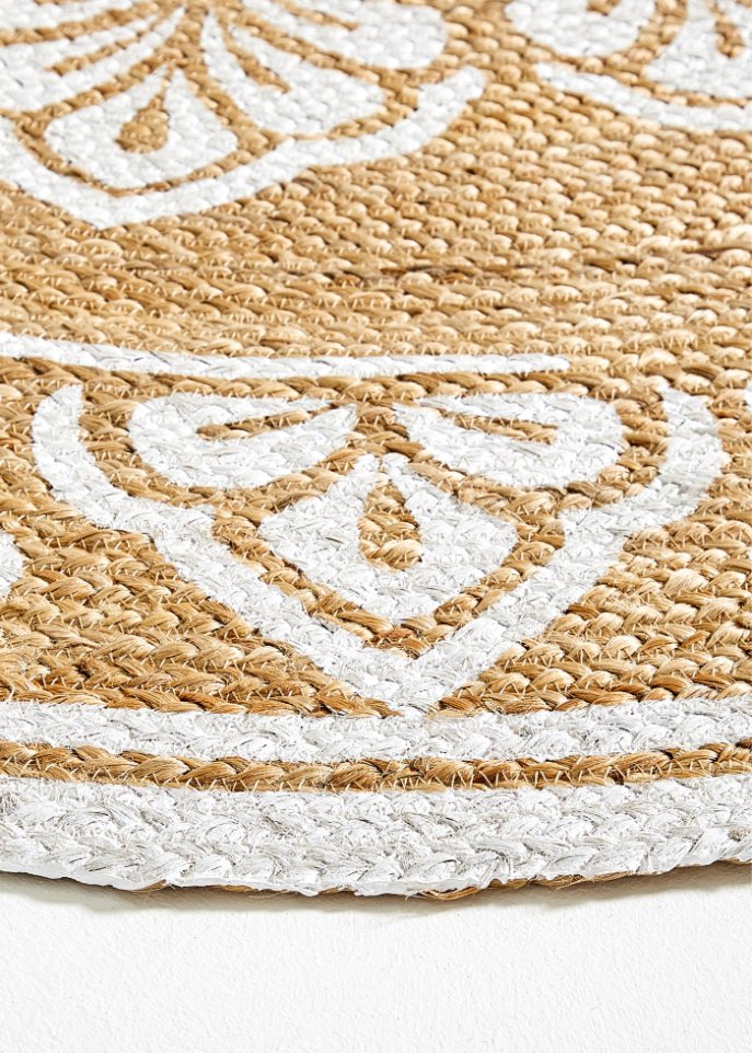 Runder Teppich mit Ornamentdruck