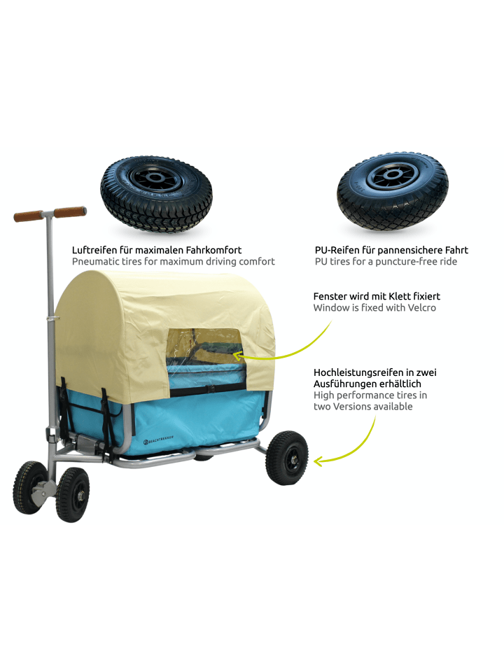 Beachtrekker Beachtrekker LiFe faltbarer Bollerwagen (Himmelblau)   Bremse   Sonnenverdeck günstig kaufen onesize