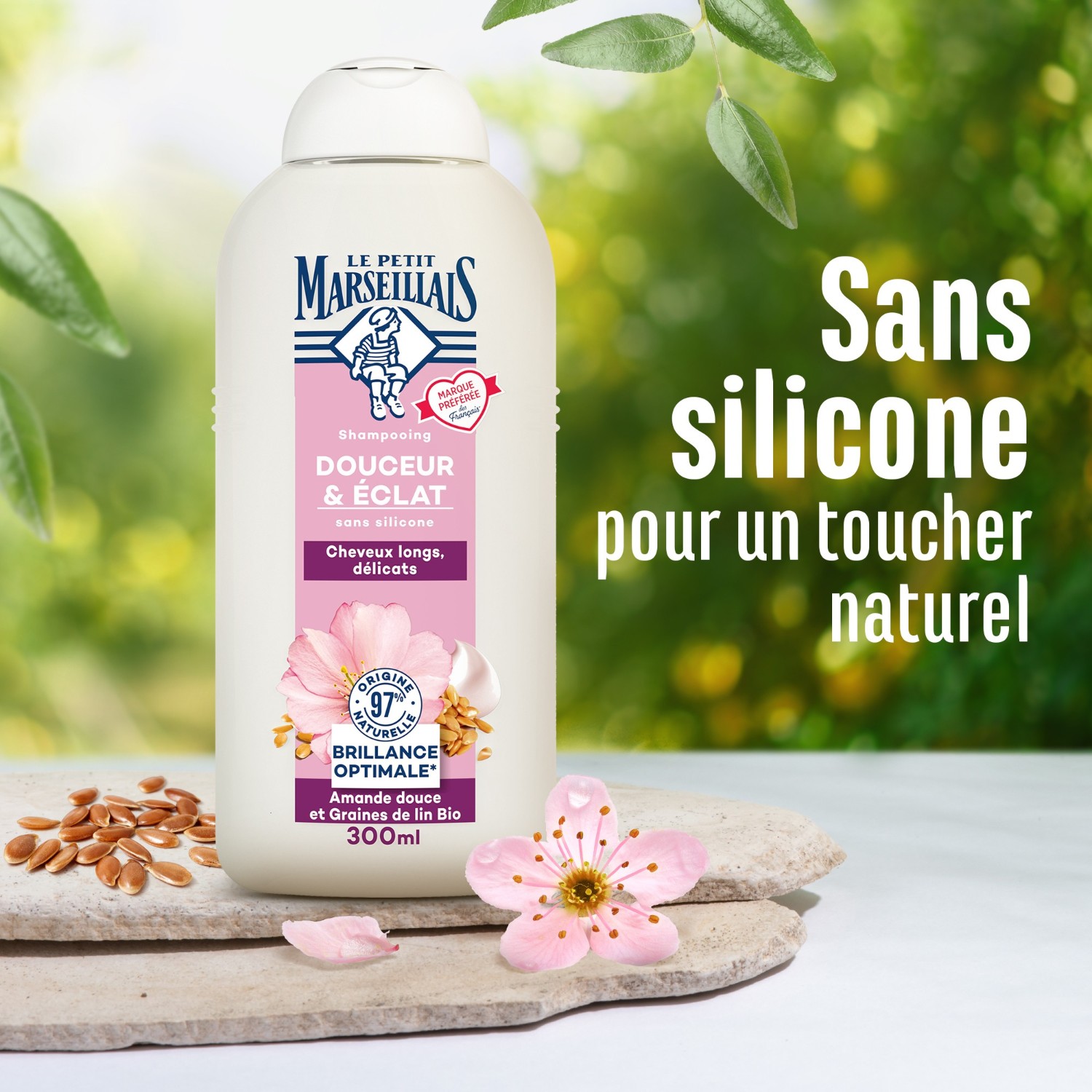 Le Petit Marseillais Gentle & Shine Shampoo with Sweet Almond and Organic Flax Seeds