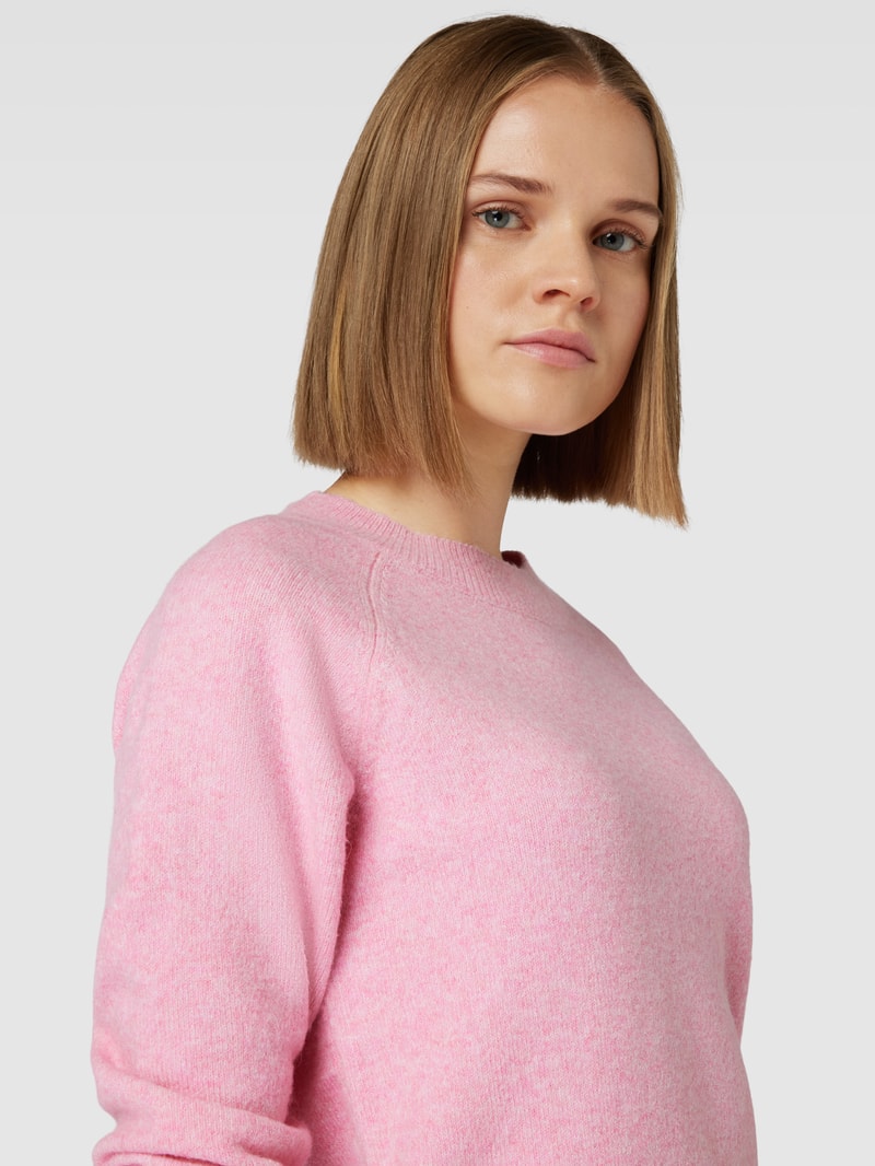 Strickpullover mit Rundhalsausschnitt Modell 'DOFFY' in pink