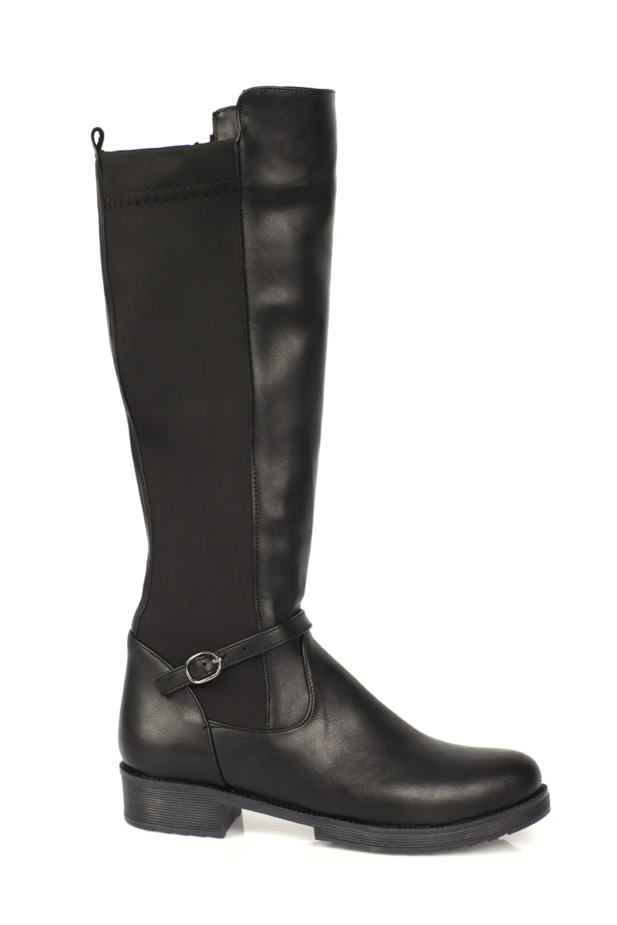 Capone Outfitters  Unterhalb des Knies. Damenstiefel aus Tauchstoff mit Banddetail vorne und seitlichem Reißverschluss