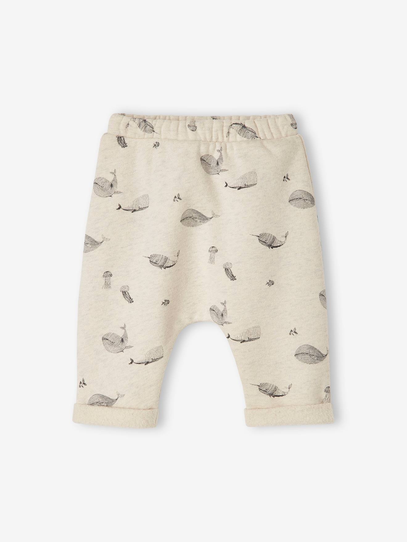 Pantalon naissance en molleton encre