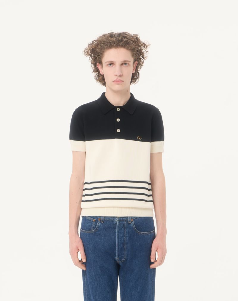 Valentino poloshirt van wol met V-logo