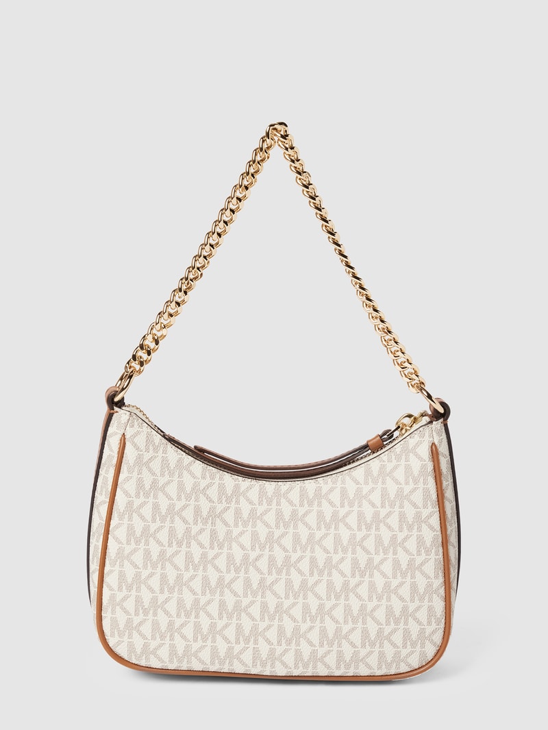 Handtasche mit Label-Detail in metallic Modell 'JET SET CHARM' in ecru