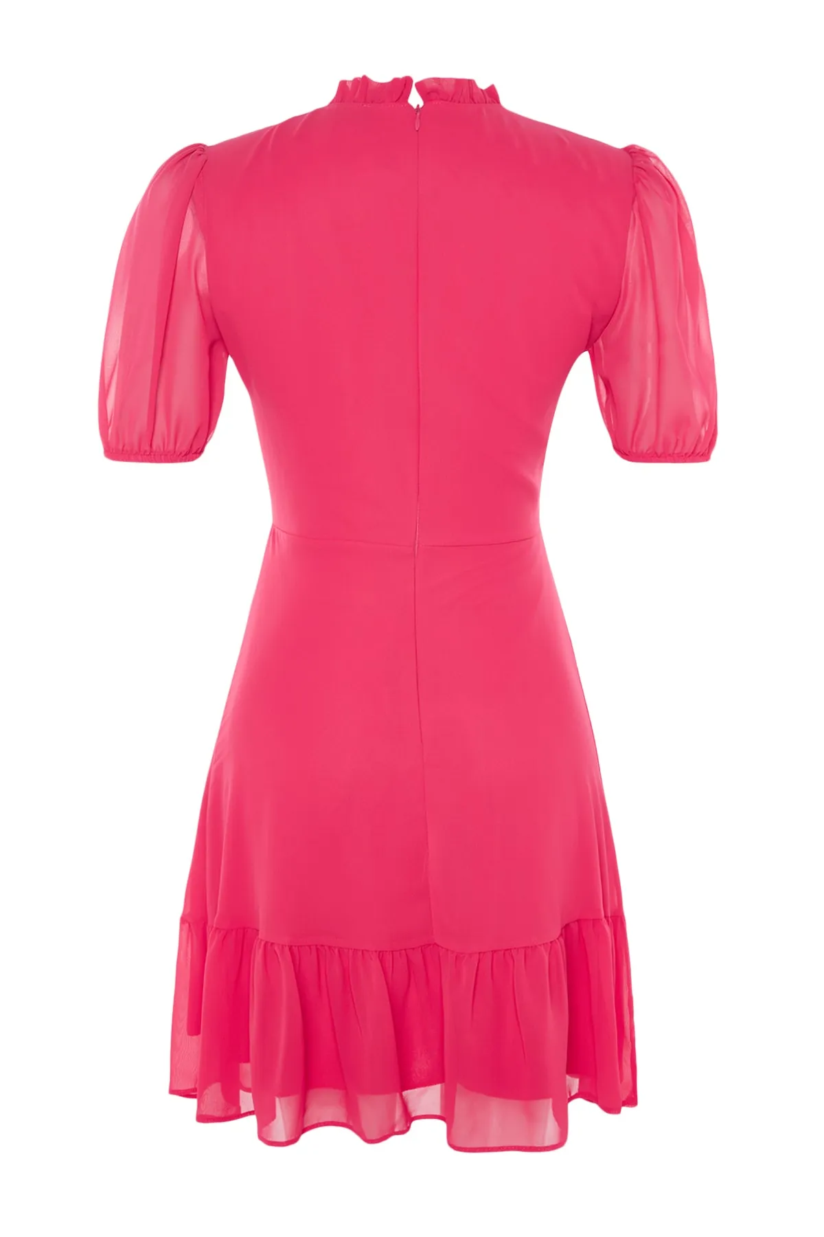 Trendyol Collection  Gewebtes Kleid mit Volant in Fuchsia TWOSS23EL00520