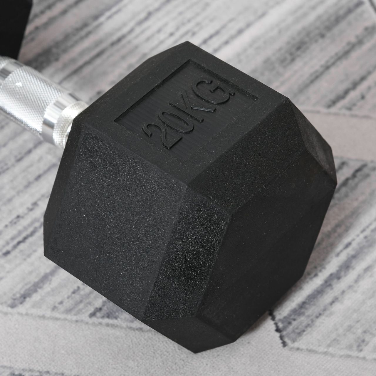 HOMCOM Gummi-Hantel Fitness Hantel Kurzhantel für Trainingsraum schwarz 20 KG