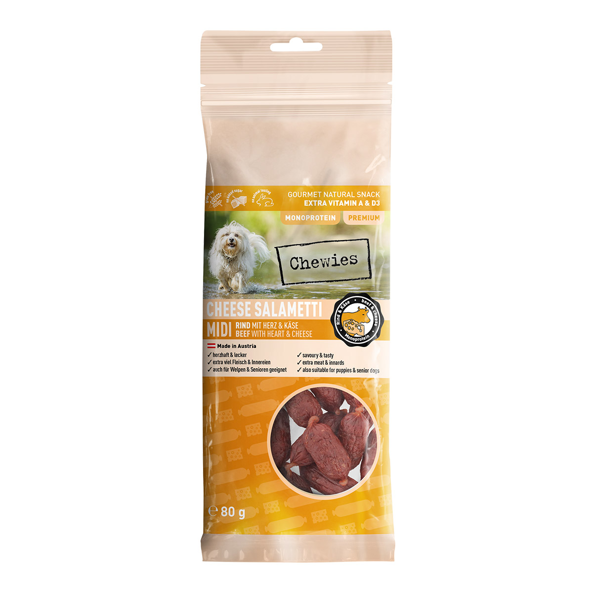 Chewies Cheese Salametti Midi Rind mit Herz & Käse bei ZooRoyal