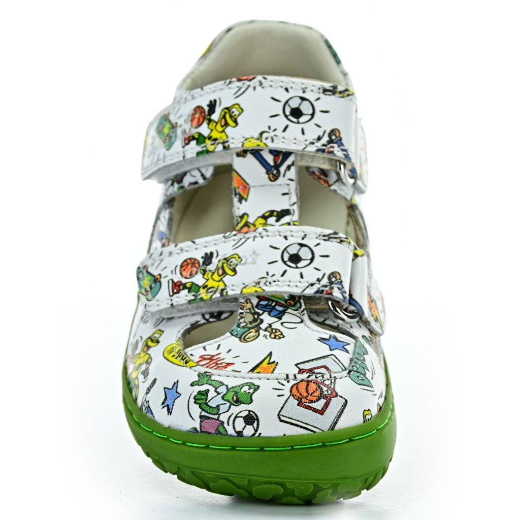 Lurchi Nando Nappa White-Green Barfußsandalen