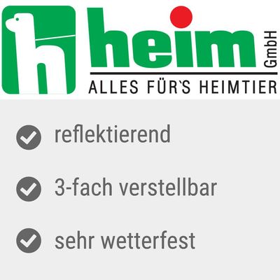 Heim Verstellbare Führleine mit Reflektoren, schwarz