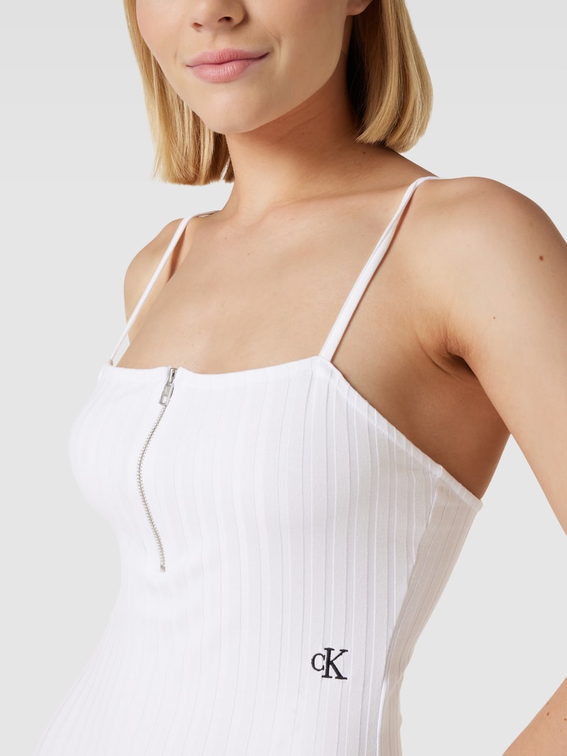 Body mit Label-Stitching in weiß