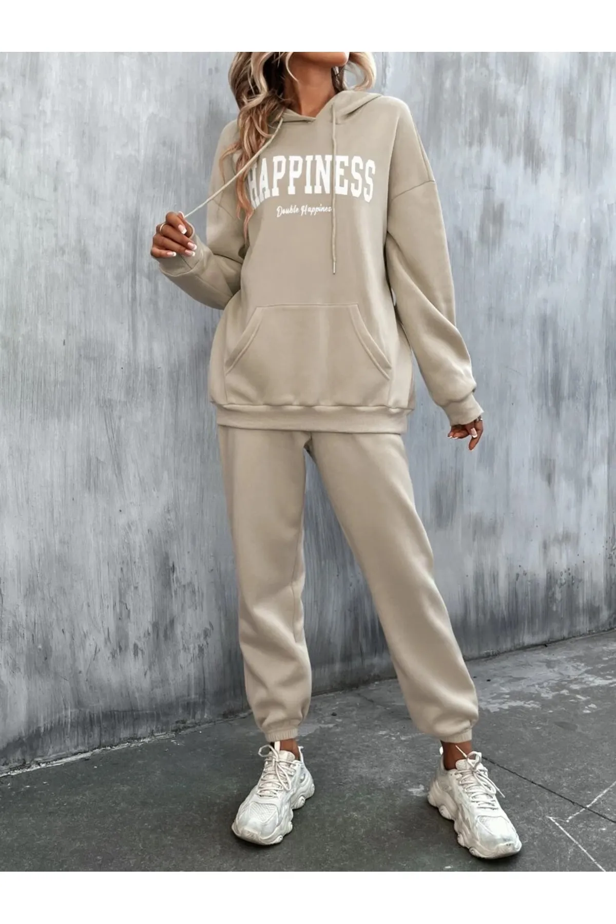 MOONBULL  Sport-Sweatsuit Set - Beige - Regular Fit
