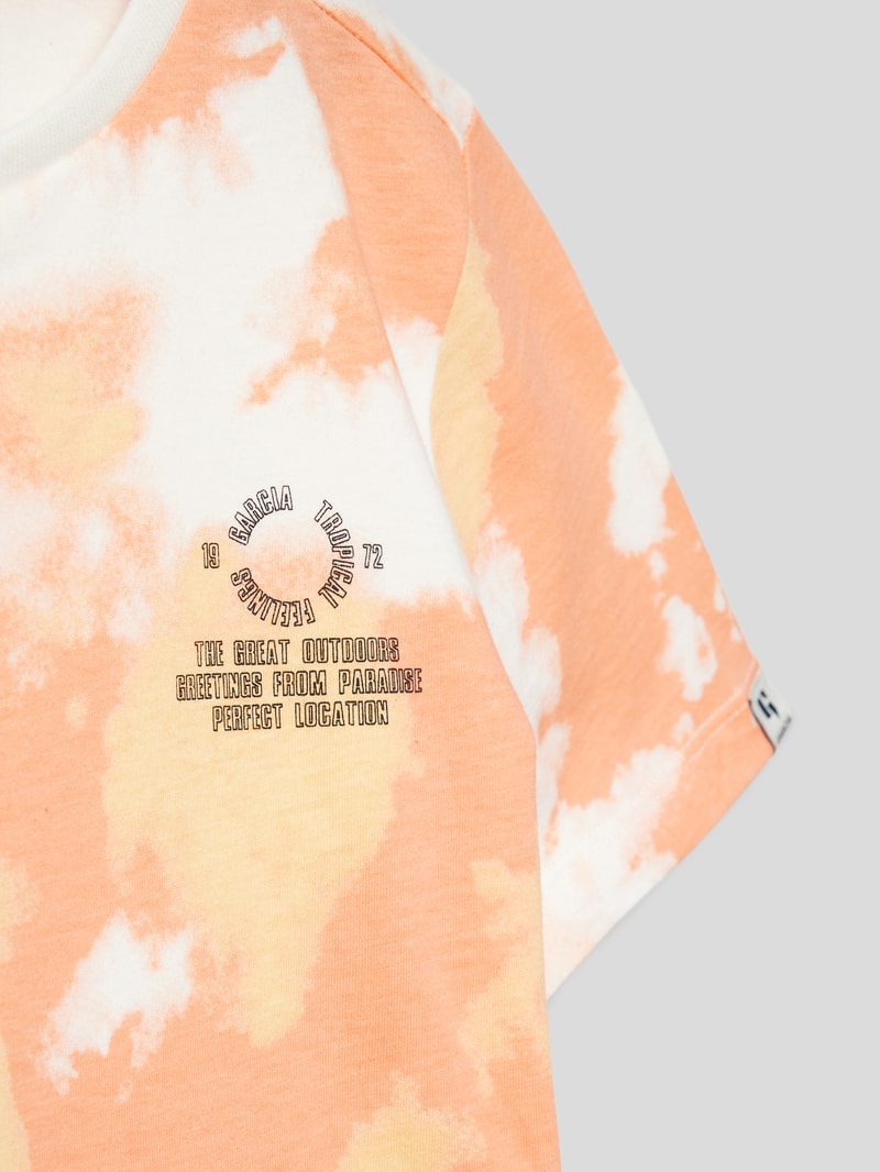 T-Shirt aus Baumwolle mit Allover-Muster in blau