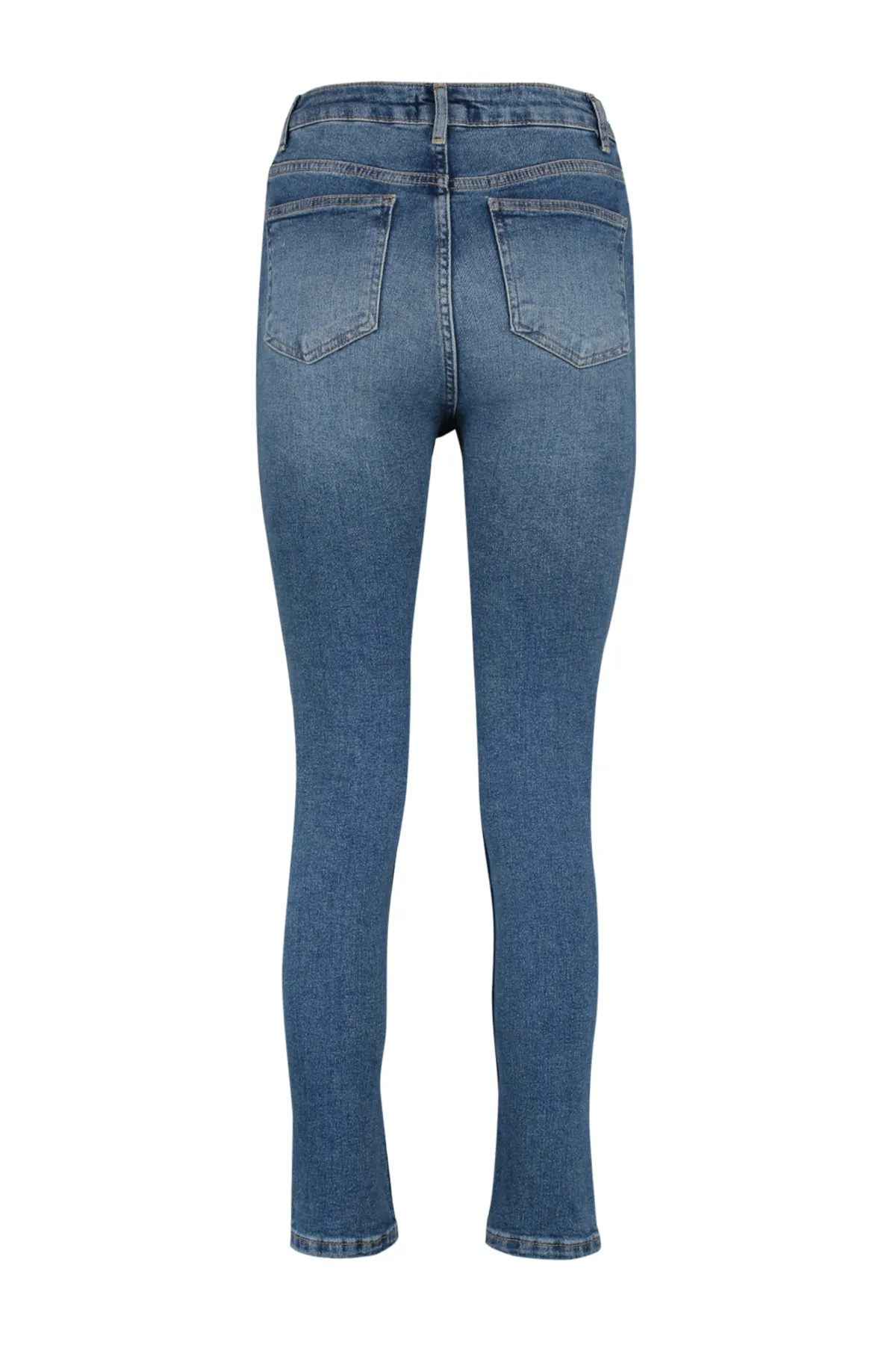 Trendyol Collection  Blaue, nachhaltigere Slim-Jeans mit hoher Taille TWOAW23JE00350