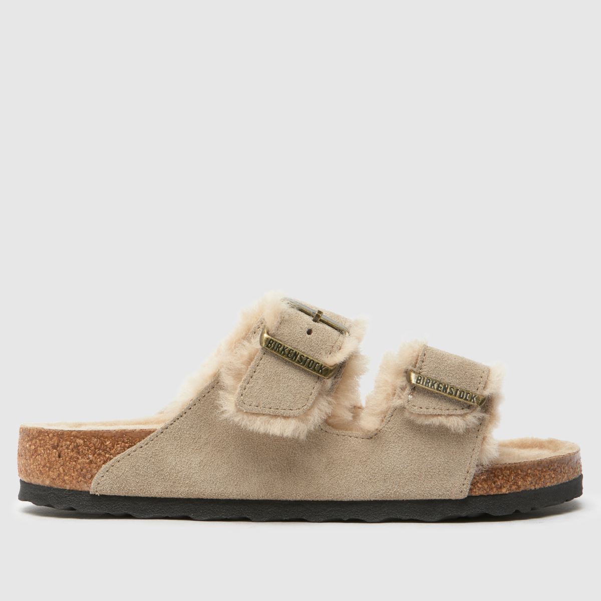 BIRKENSTOCK Arizona báránybőr szandálok taupe színben