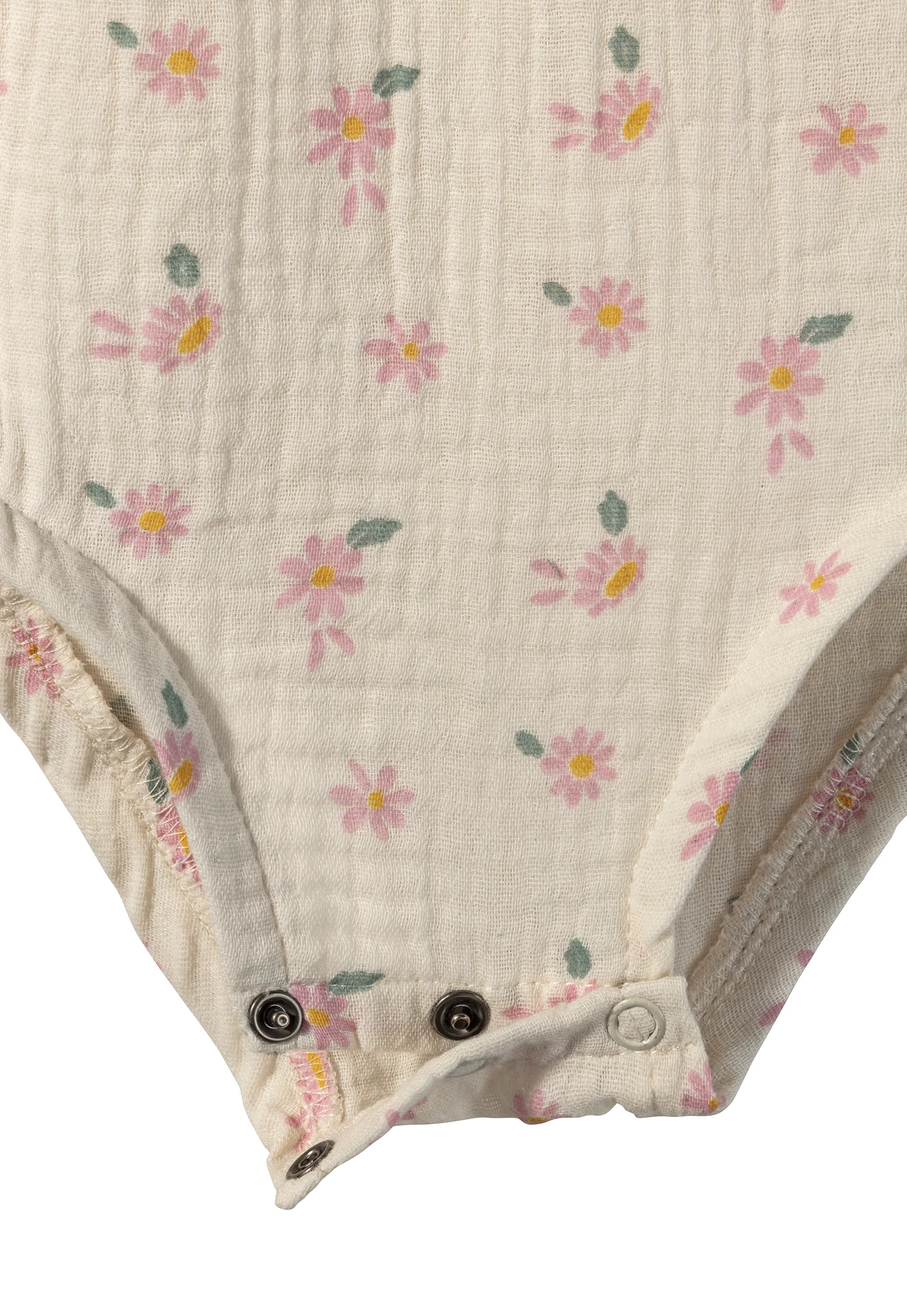Baby Body bedruckt mit Gänseblümchen in ecru