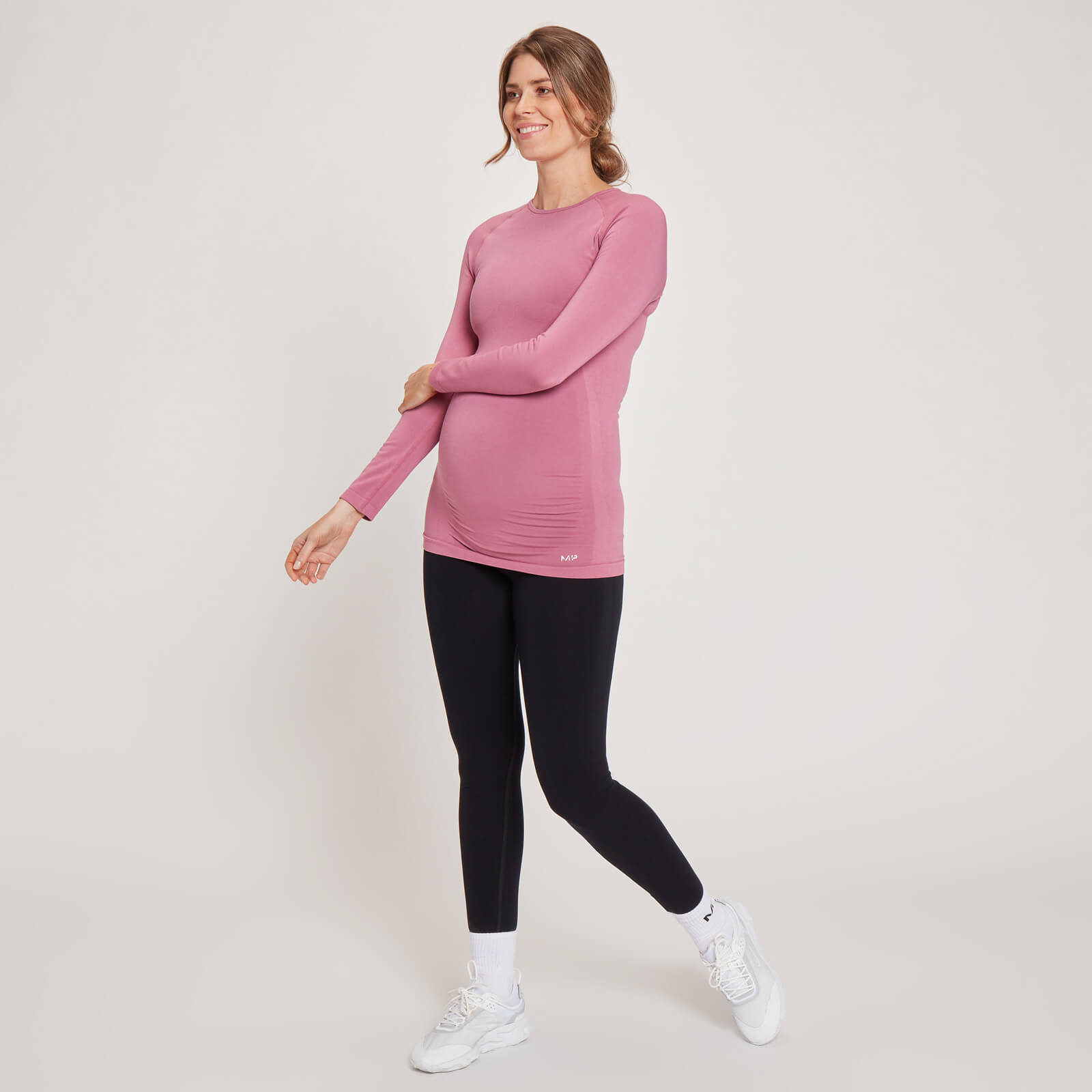 T-shirt de maternité sans coutures à manches longues MP pour femmes – Mauve