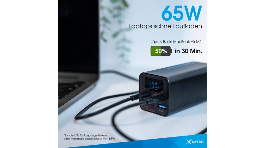 XLayer Power Bar 20.000 mAh 65W PD Black