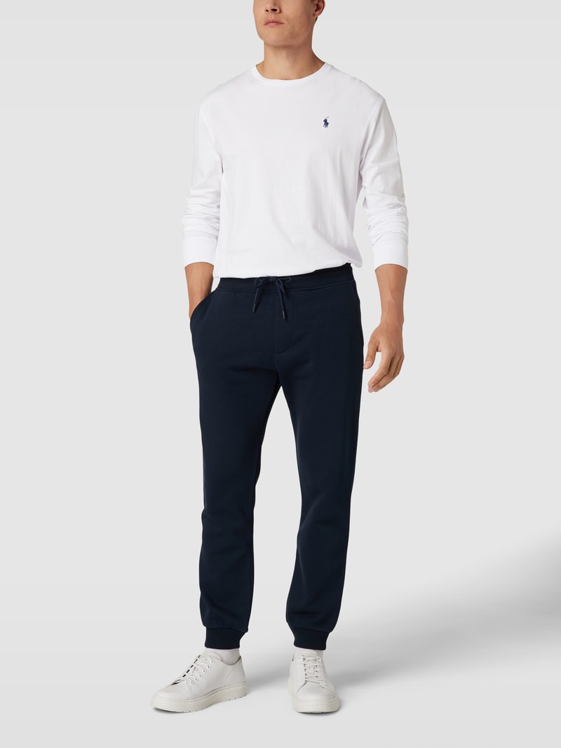 Longsleeve mit Label-Stitching in weiß