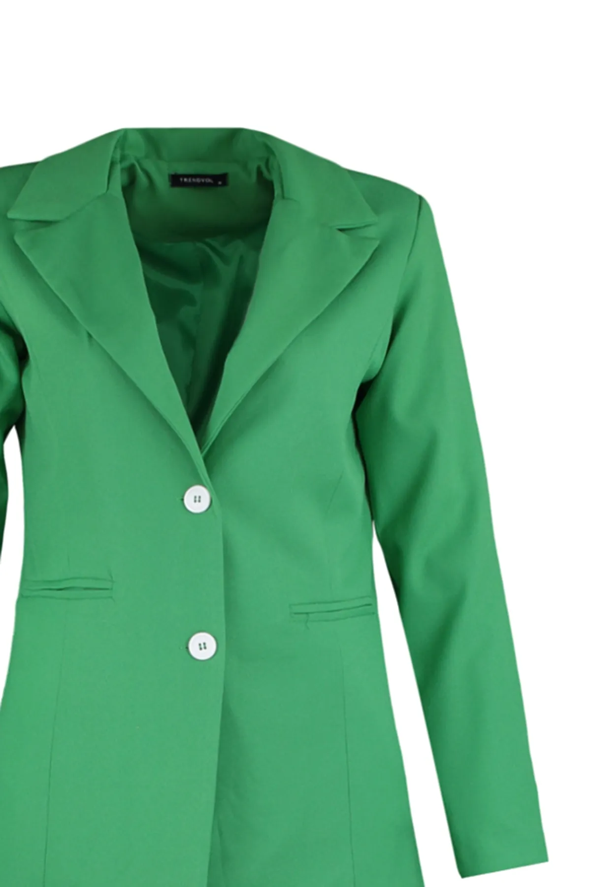 Trendyol Modest  Grüner gewebter Anzug aus Jacke und Hose mit zwei Knöpfen TCTAW23US00128