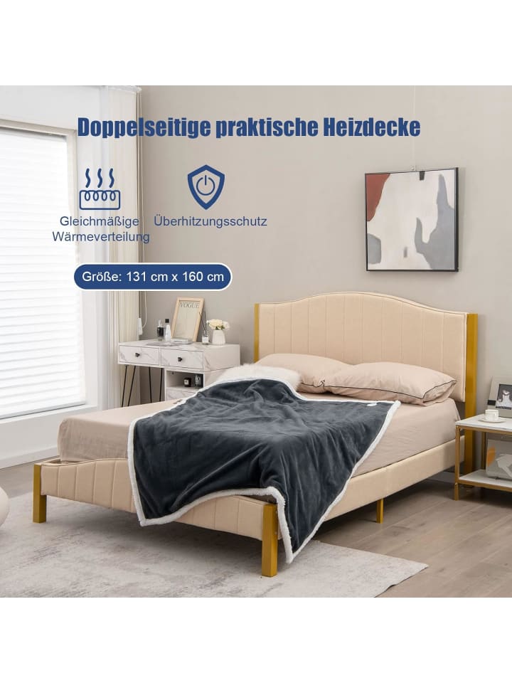 COSTWAY Heizdecke 160 cm in Grau günstig kaufen 128 cm