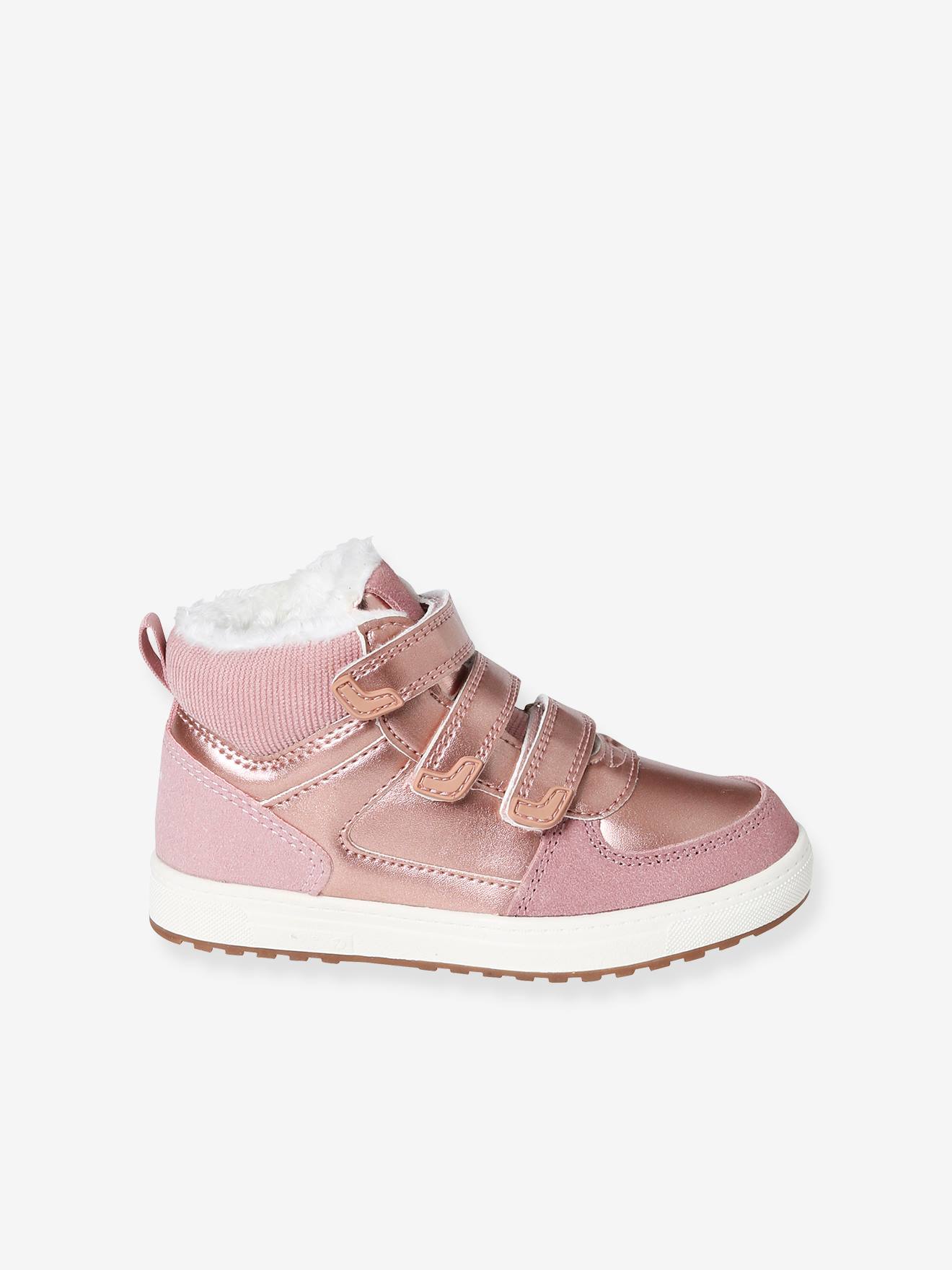 Baskets montantes scratchées fille collection maternelle rose