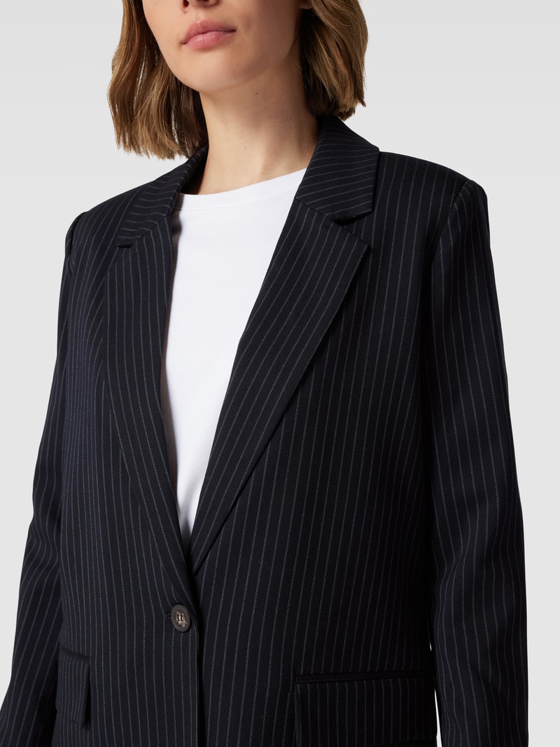 Blazer mit Streifenmuster Modell 'Marley' in marineblau