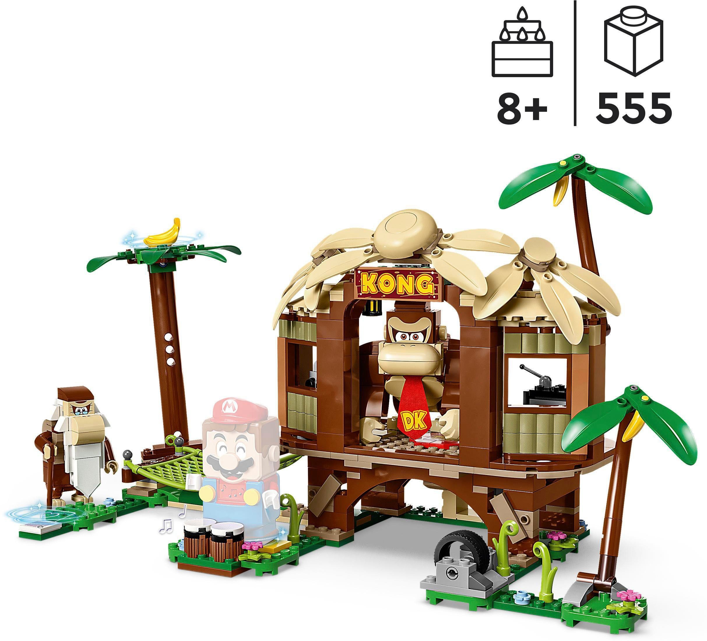 LEGO® Konstruktionsspielsteine Donkey Kongs Baumhaus – Erweiterungsset (71424), LEGO® Super Mario, (555 St), Made in Europe