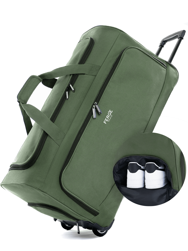FERGÉ Reisetasche mit Rollen wasserabweisend Reisetasche mit Rollen groß Paris in grün günstig kaufen onesize