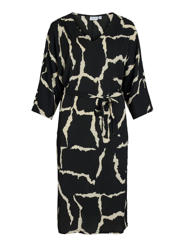 Vila Kleid in Schwarz/ Beige günstig kaufen