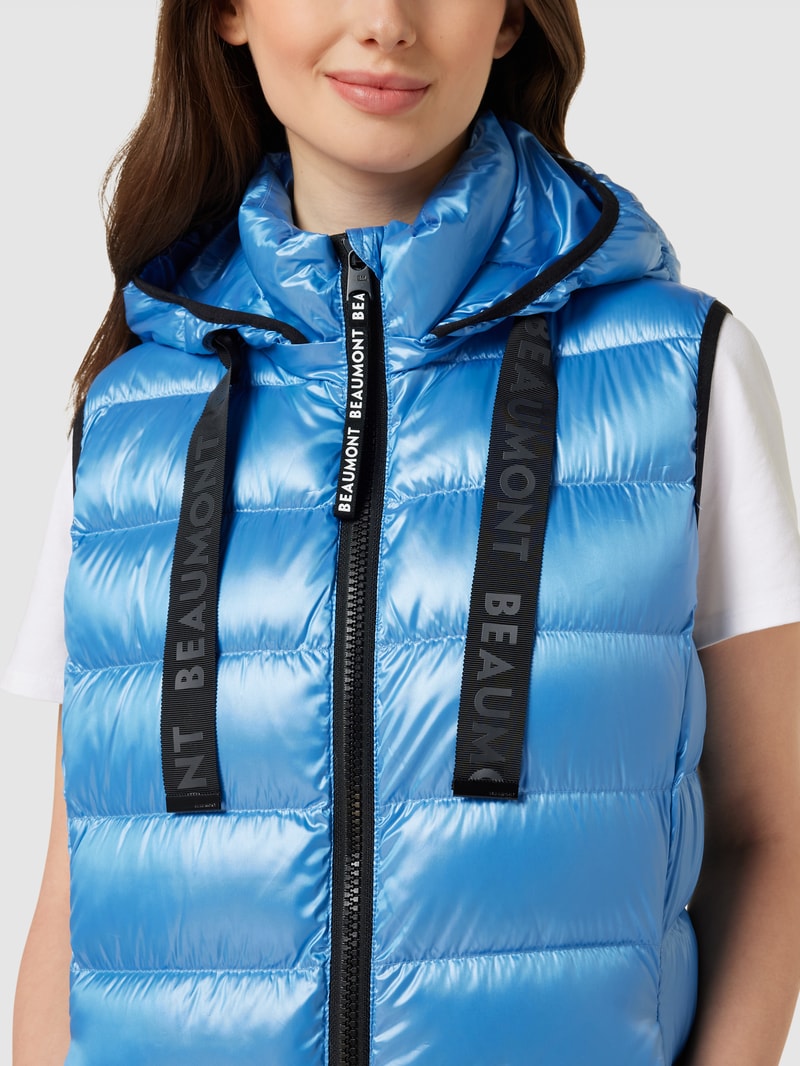 Daunenweste mit Label-Details in blau