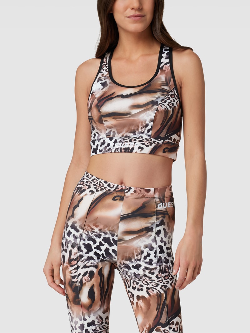 Bustier mit Allover-Muster Modell 'ADRIANNA' in mittelbraun