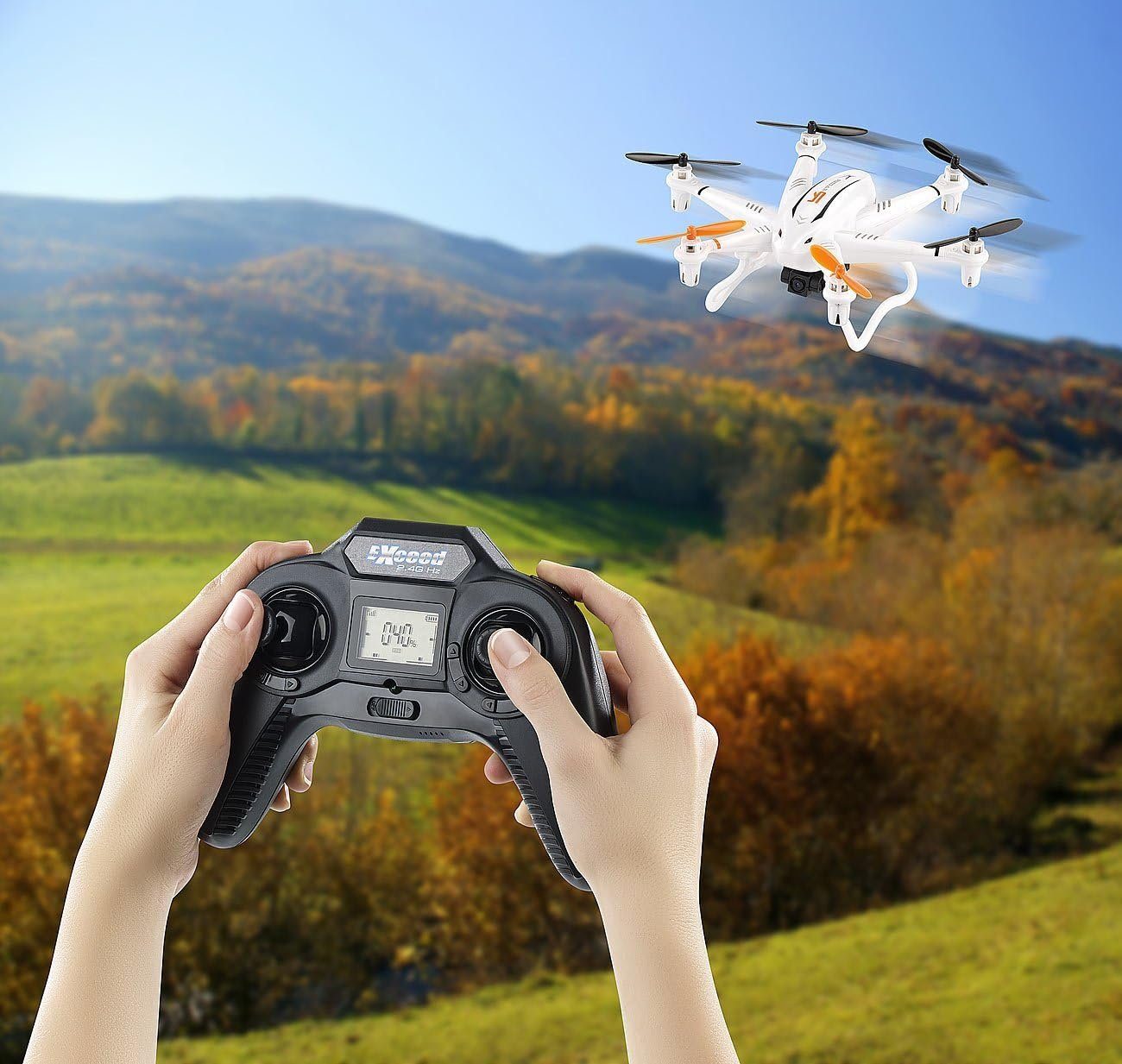 Simulus Drohne (1280 x 720, mit 720p- HD- Kamera Profi-Hexacopter GH-6.cam, mit 360°-Flips LED-Orientierung, LCD-Fernbedienung, 7 Min Flugzeit)