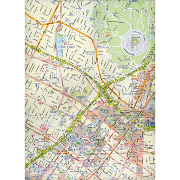 Stadtplan Los Angeles 1:15 000 / California South Coast 1 : 800 000 - Stadtplan